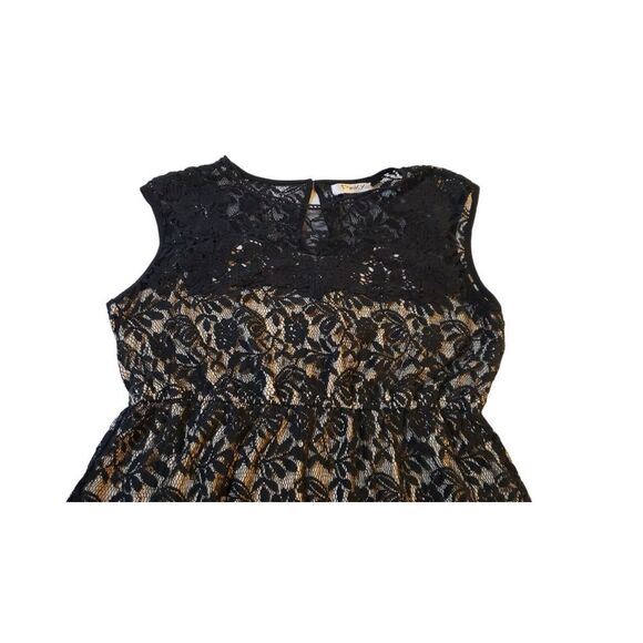 Pinky Ivory Black‎ Lace Crew Neck Sleeveless Mini Fit & Flare Dress Women Size M - Picture 9 of 14